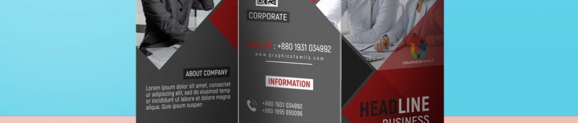 Tri Fold Panel PSD Business Brochure Design