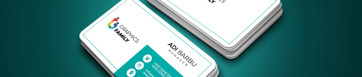 Turquoise Square Business Card Design Template