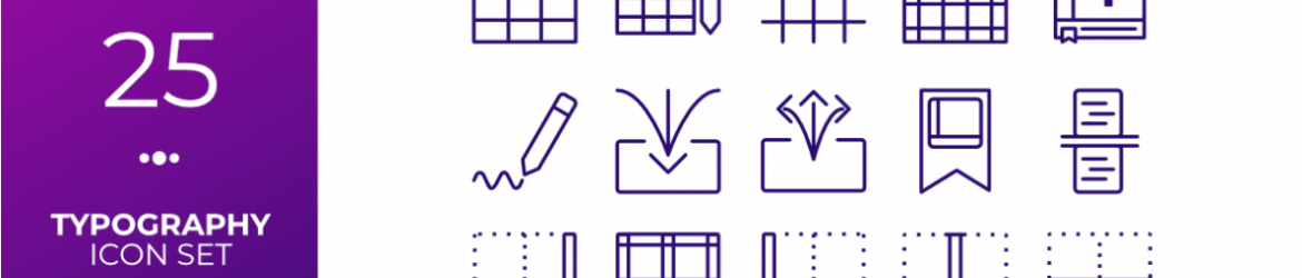 Typography icon set
