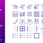 Typography icon set