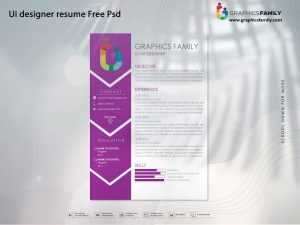 Ui designer resume Free Psd