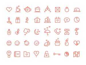 Valentine's Day PSD Icons