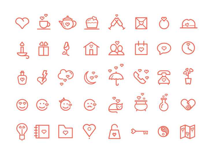 Valentine's Day PSD Icons