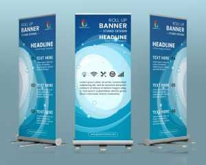 Vertical Business Promotion Roll Up Banner Design Free Template