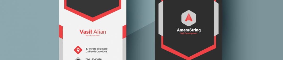 Vertical Corporate Business Card Template