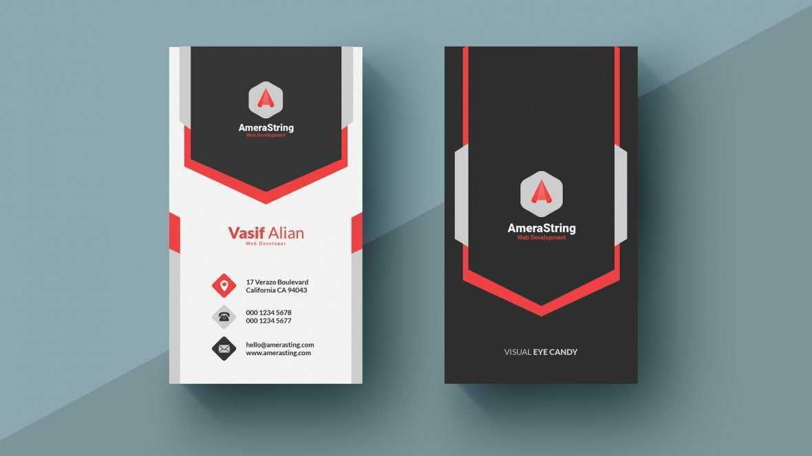 Vertical Corporate Business Card Template