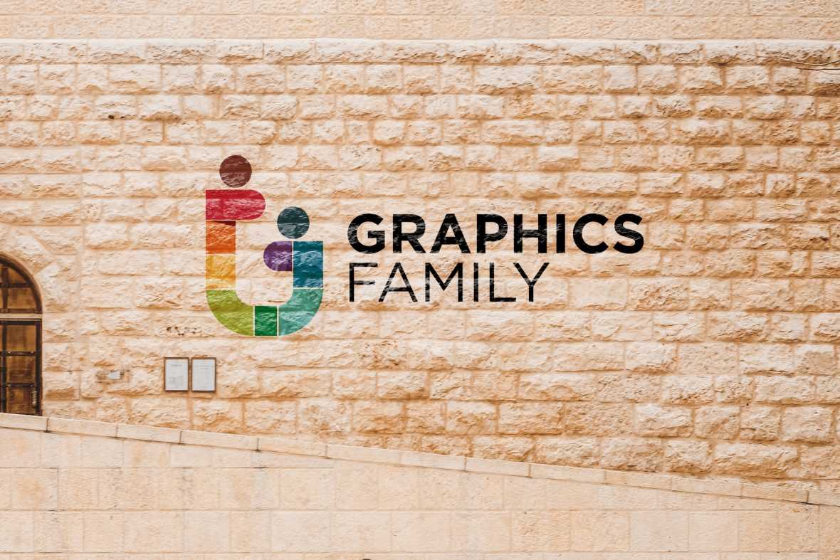 Vintage Bricks Wall Logo Mockup