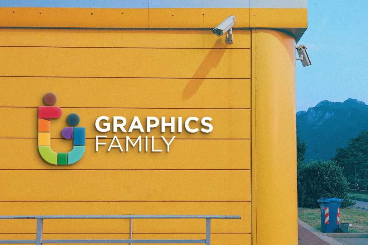 Vintage Colored Wall Logo Mockup