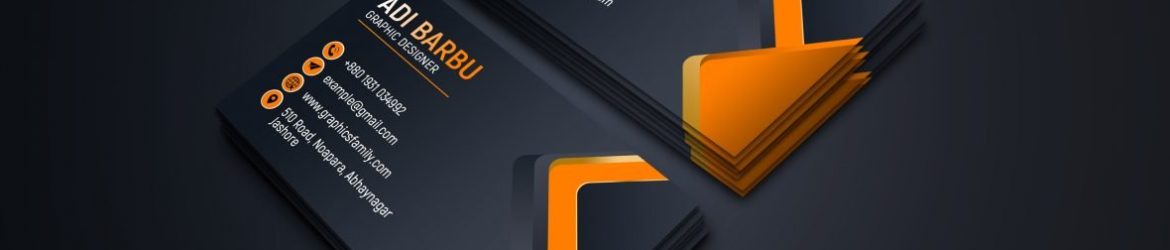 Visiting Card Design with Black and Orange Visiting Card Design with Black and Orange