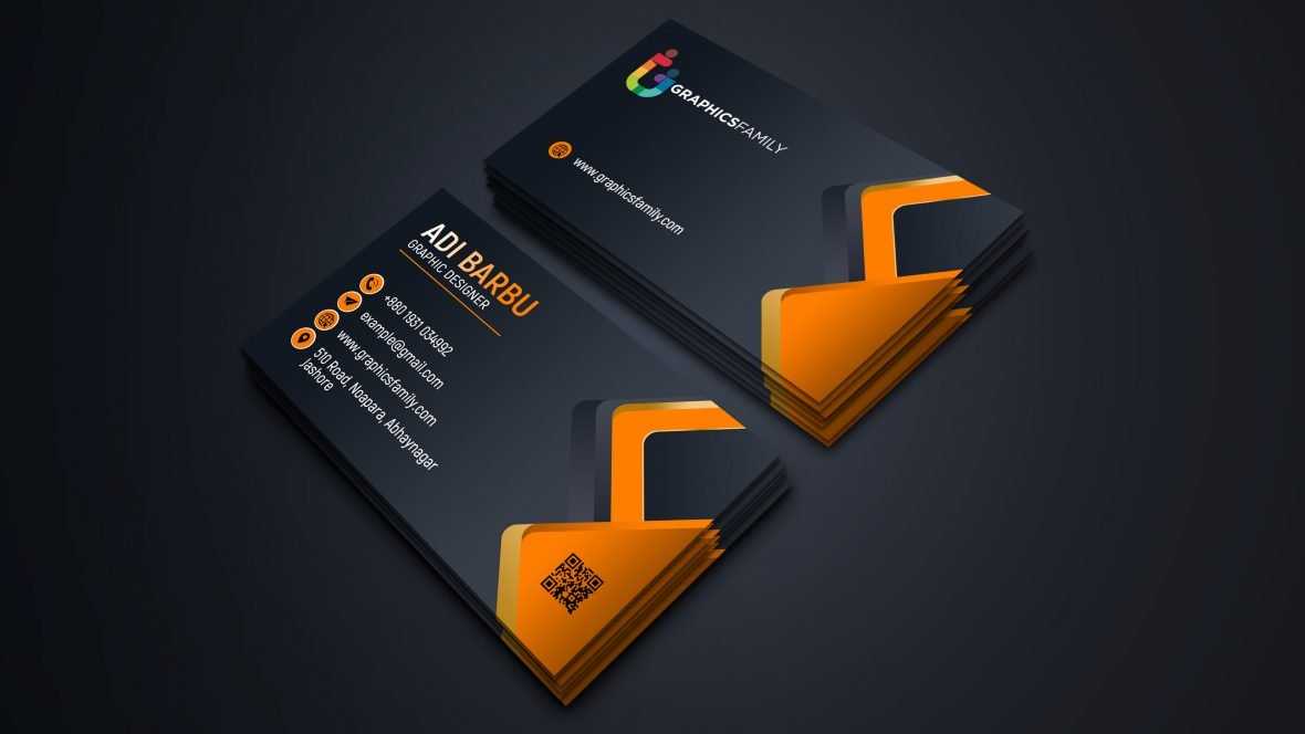 Visiting Card Design with Black and Orange