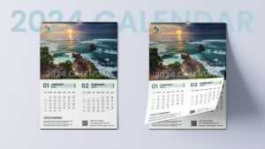 Wall Calendar Design 2024 Free PSD