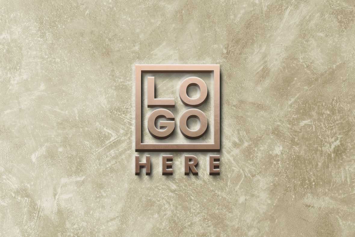 Wall Front Logo Mockup