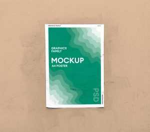 Wall Glued Poster Mockup
