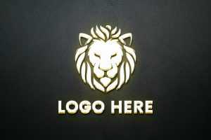Wall Light Effect Logo Mockup