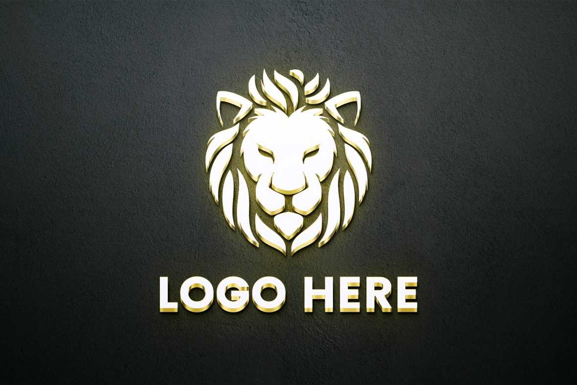 Wall Light Effect Logo Mockup