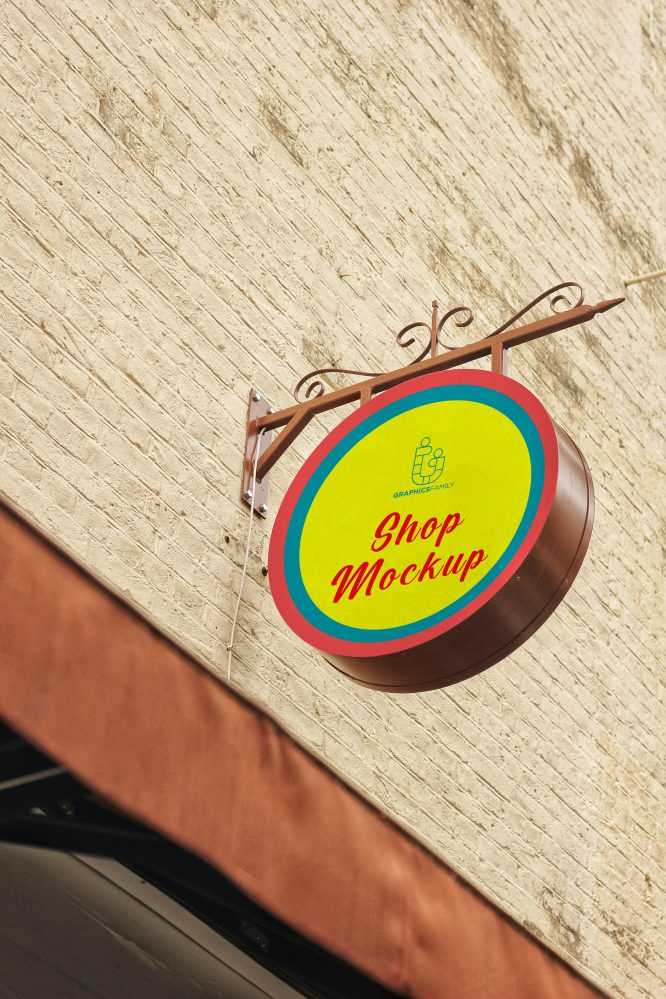Wall signboard Design Mockup