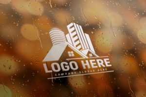Water Drop Glass Logo Mockup