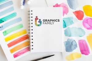 Watercolor Notebook Logo Mockup