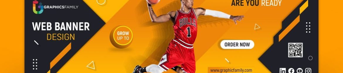 Web banner template with sports concept