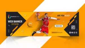 Web banner template with sports concept