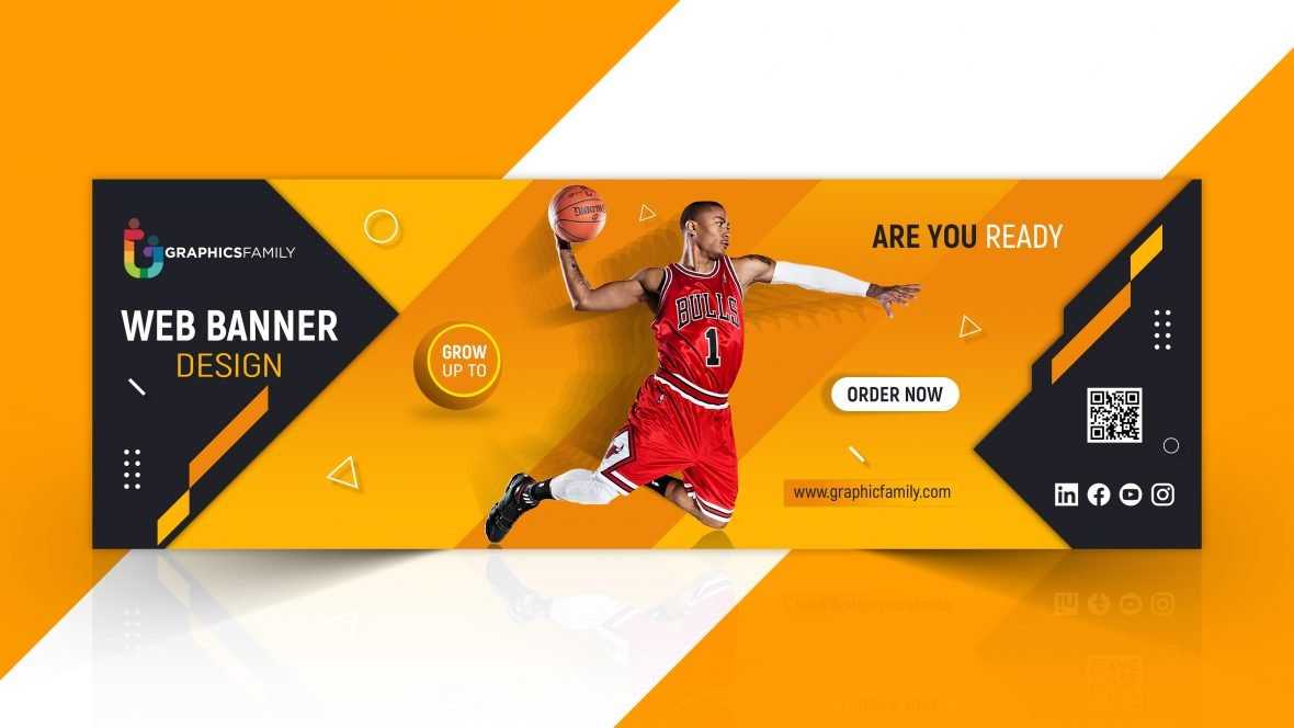 Web banner template with sports concept