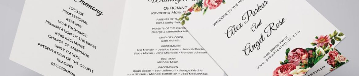 Wedding Program Bi Fold Template