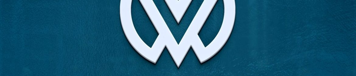 White 3D Logo Mockup on Blue Surface