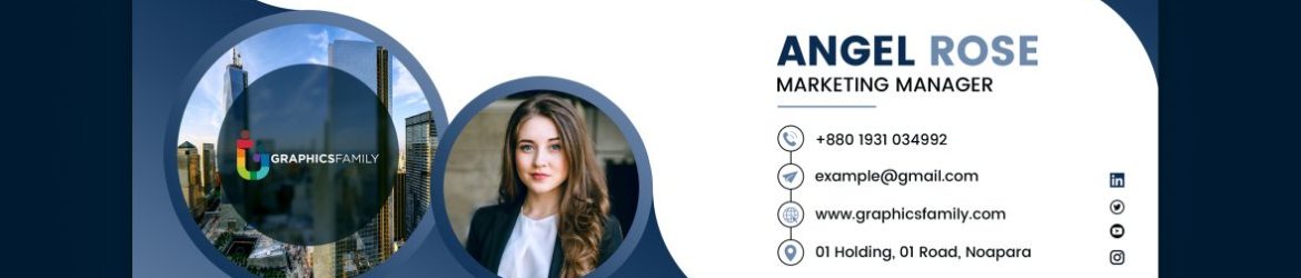 White and Blue Email Signature Design