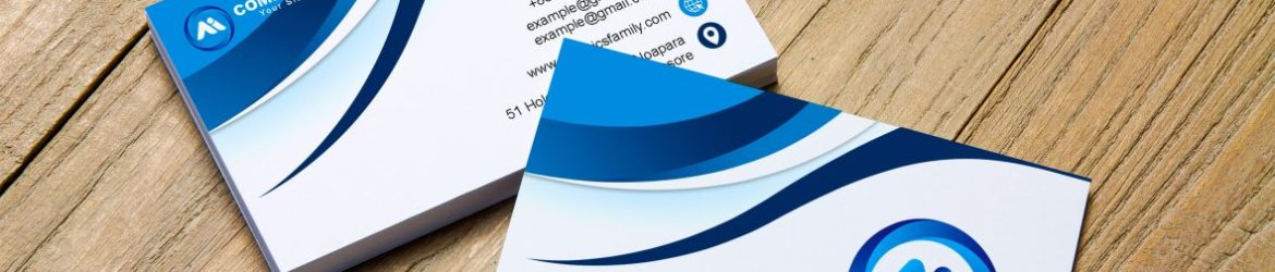 White and Blue Simple Business Card Design