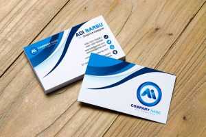 White and Blue Simple Business Card Design
