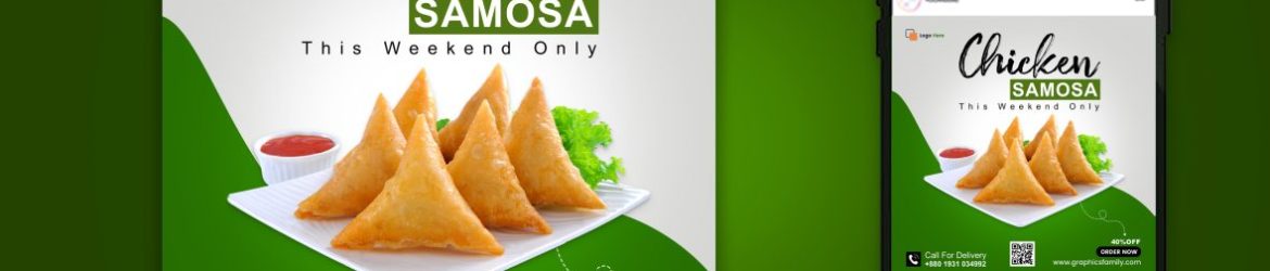 White and Green Restaurant Food Social Media Post Design