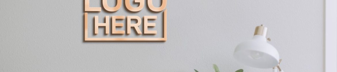 White Desk Office Logo Mockup