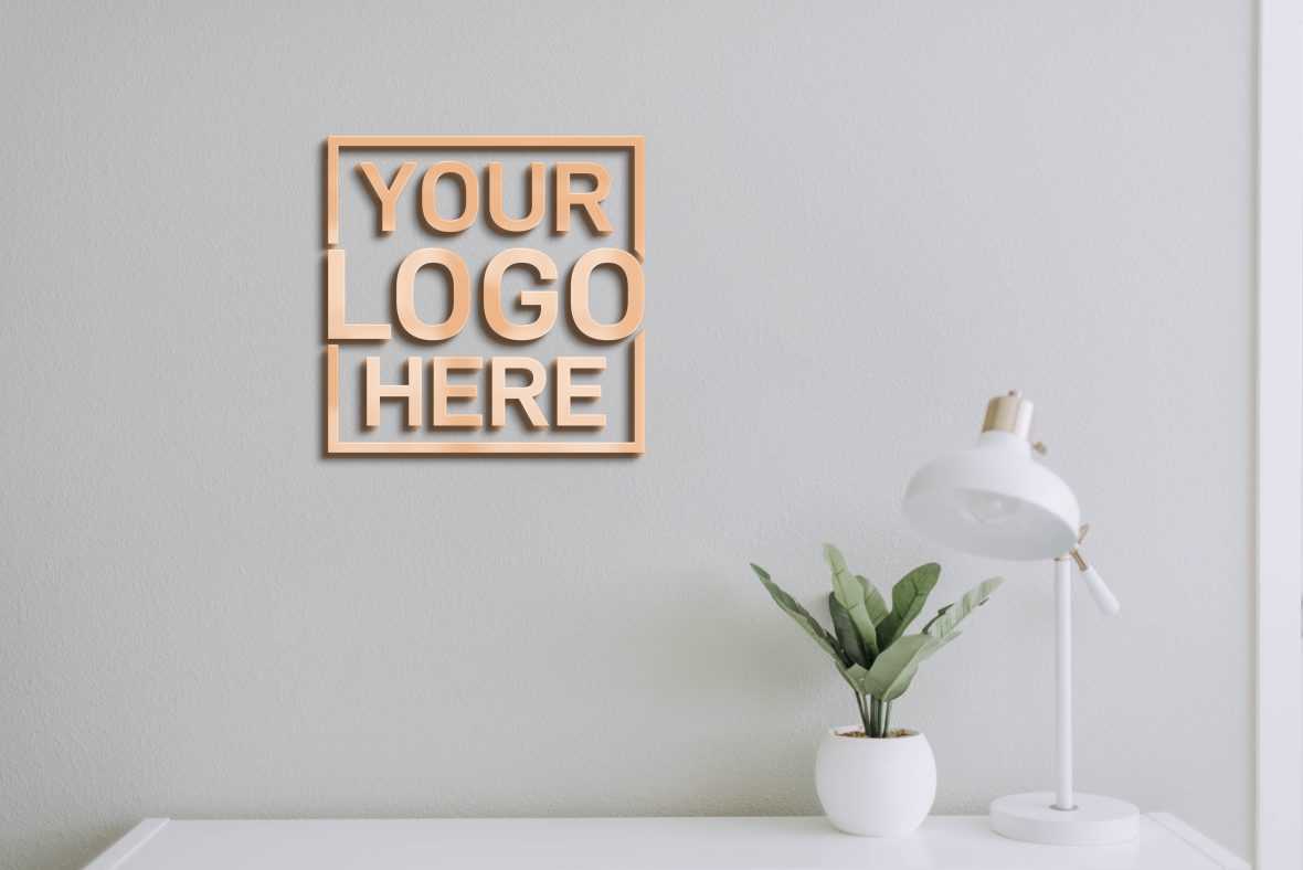 White Desk Office Logo Mockup