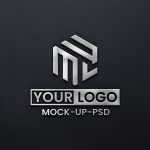 White Logo Mockup on Black Textile