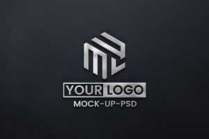 White Logo Mockup on Black Textile
