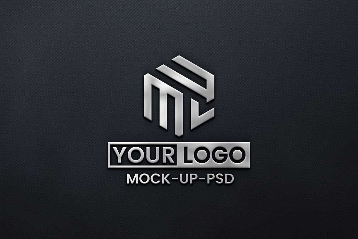White Logo Mockup on Black Textile