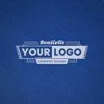White Logo Mockup on Blue Textile