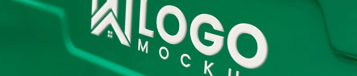 White Logo Mockup on Green Background White Logo Mockup on Green Background