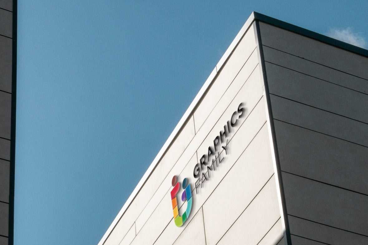 White Office Building Logo Mockup