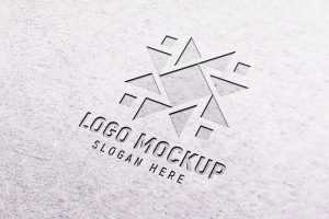 White Paper Pressed Logo Mockup