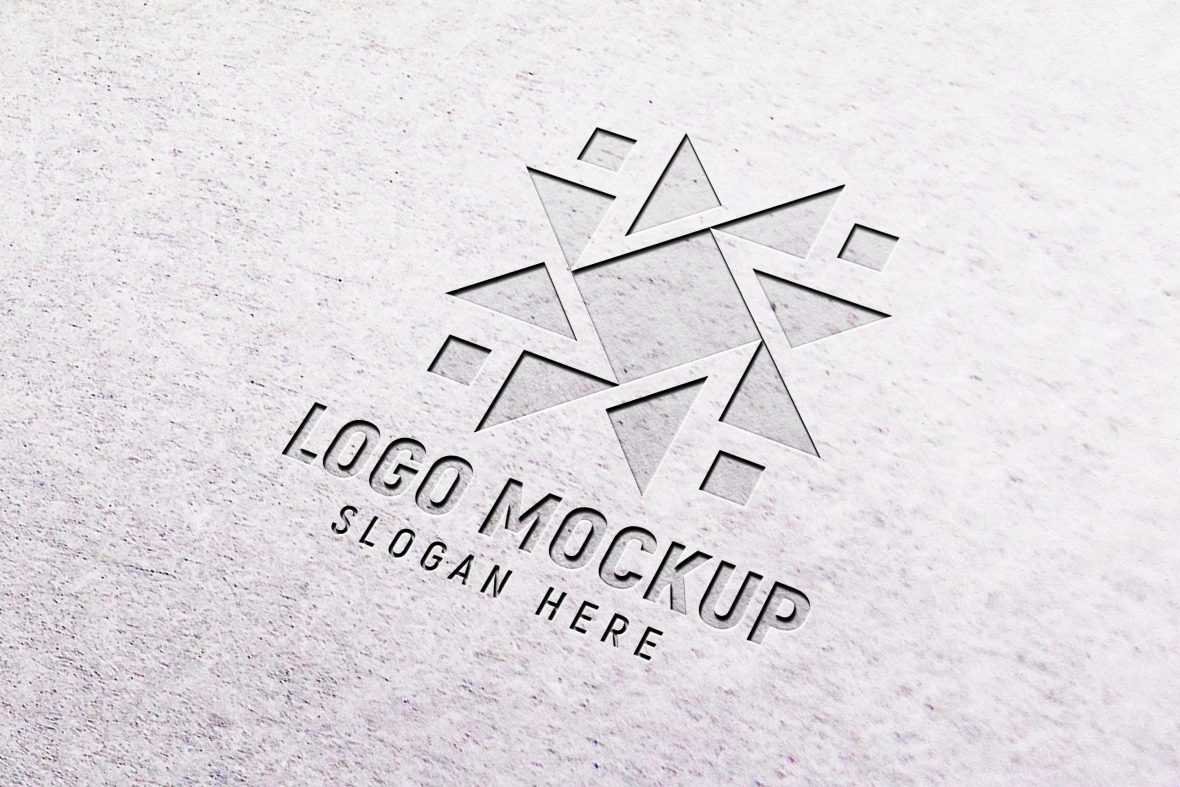 White Paper Pressed Logo Mockup