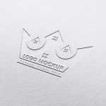 White paper with a crown logo mockup