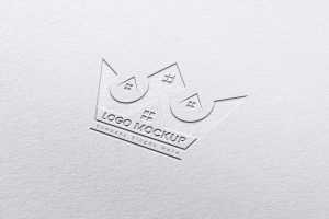 White paper with a crown logo mockup