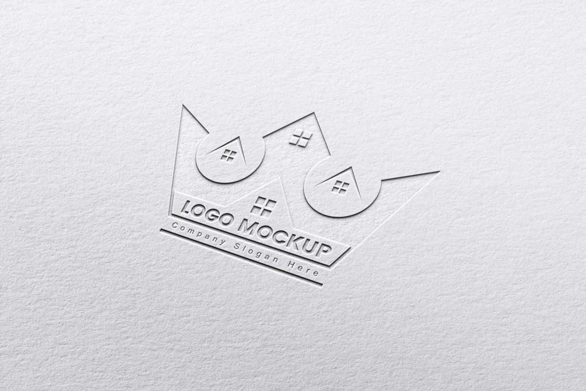 White paper with a crown logo mockup