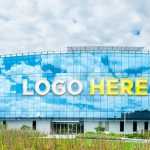 Wide Realistic Building Logo Mockup - Download Grátis Wide Realistic Building Logo Mockup