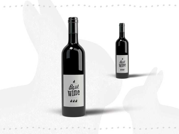 Wine Bottle PSD Mockup