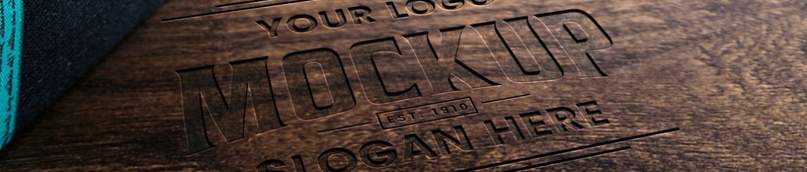 Wood Engraved 3D Logo Mockup