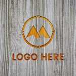 Wood Engraved Logo Mockup