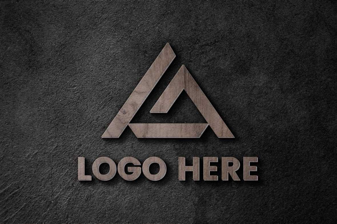 Wooden 3D Mockup for Logo