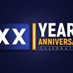 XX years anniversary logotype with blue vector image - Download Grátis XX years anniversary logotype with blue vector image